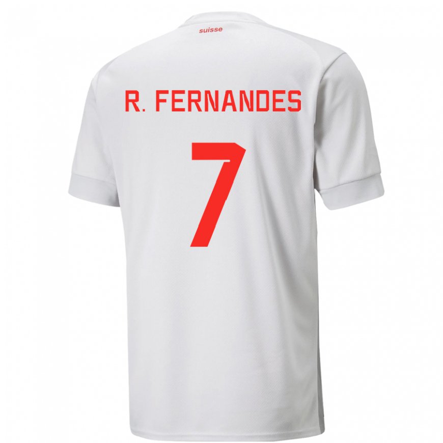 Kandiny Herren Schweizer Ronaldo Dantas Fernandes #7 Weiß Auswärtstrikot Trikot 22-24 T-shirt