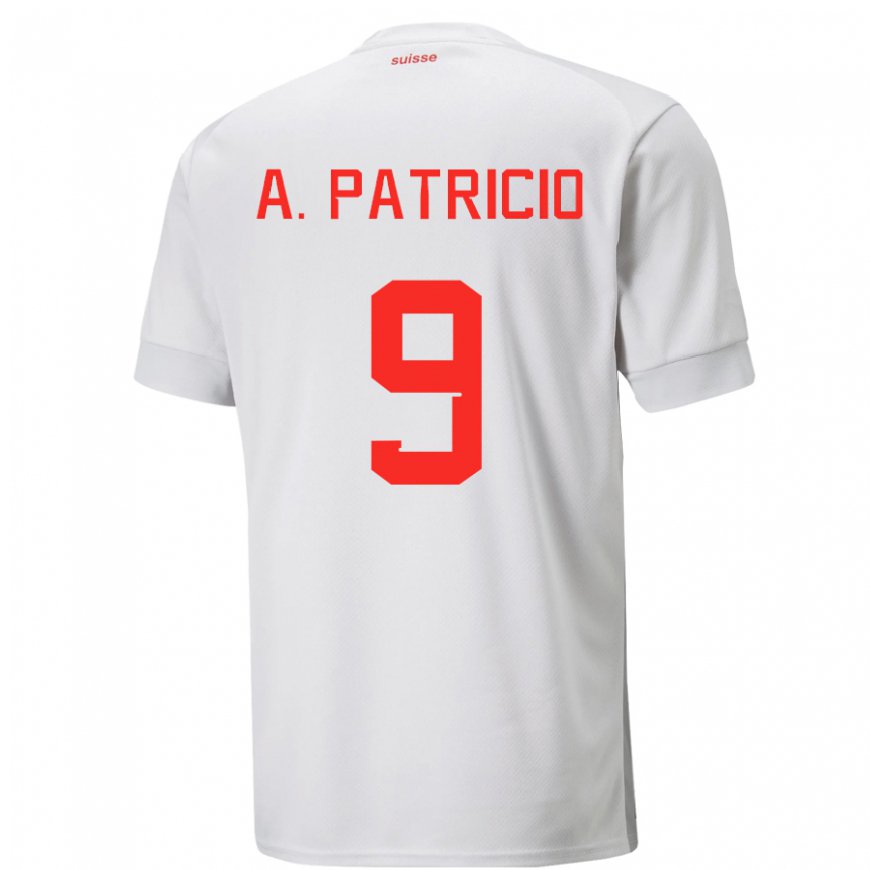 Kandiny Herren Schweizer Alexandre Dias Patricio #9 Weiß Auswärtstrikot Trikot 22-24 T-shirt