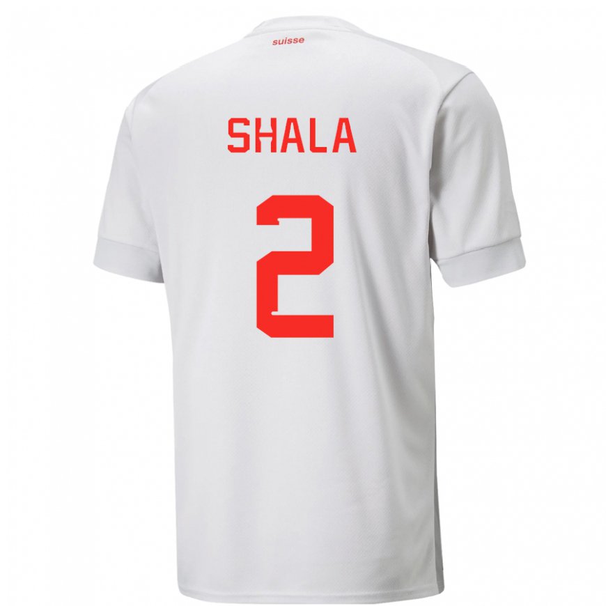 Kandiny Herren Schweizer Besnik Shala #2 Weiß Auswärtstrikot Trikot 22-24 T-shirt