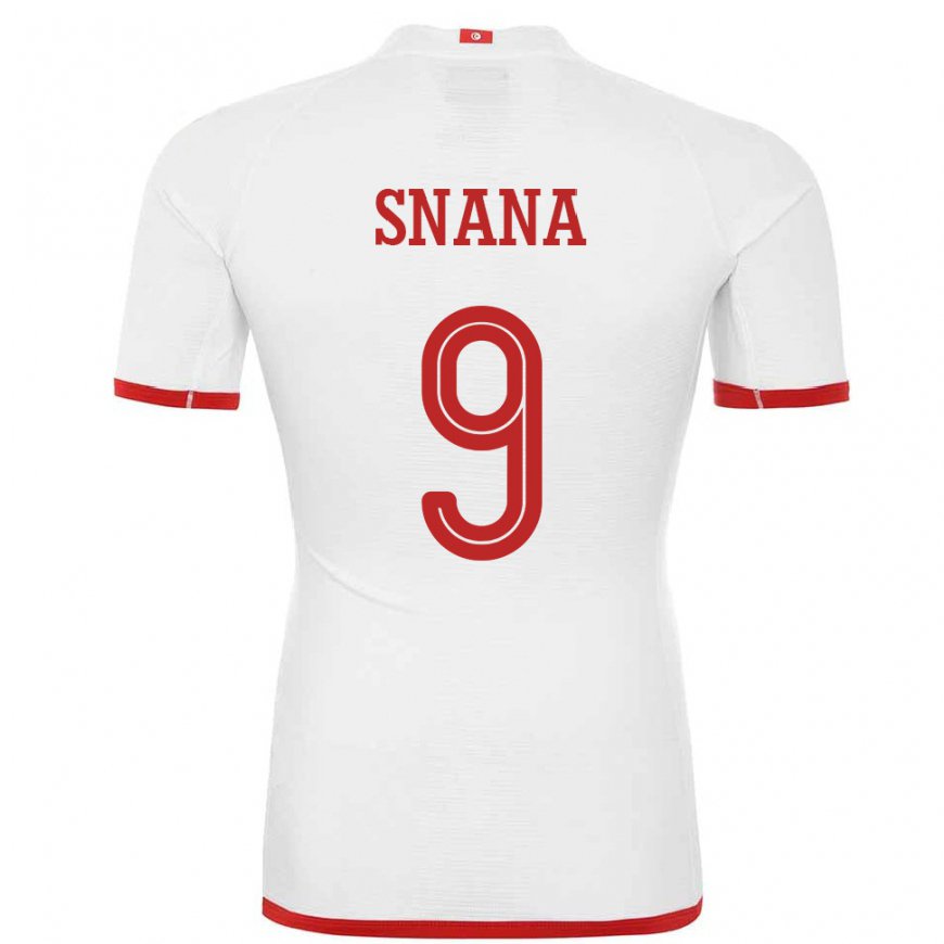 Kandiny Herren Tunesische Youssef Snana #9 Weiß Auswärtstrikot Trikot 22-24 T-shirt