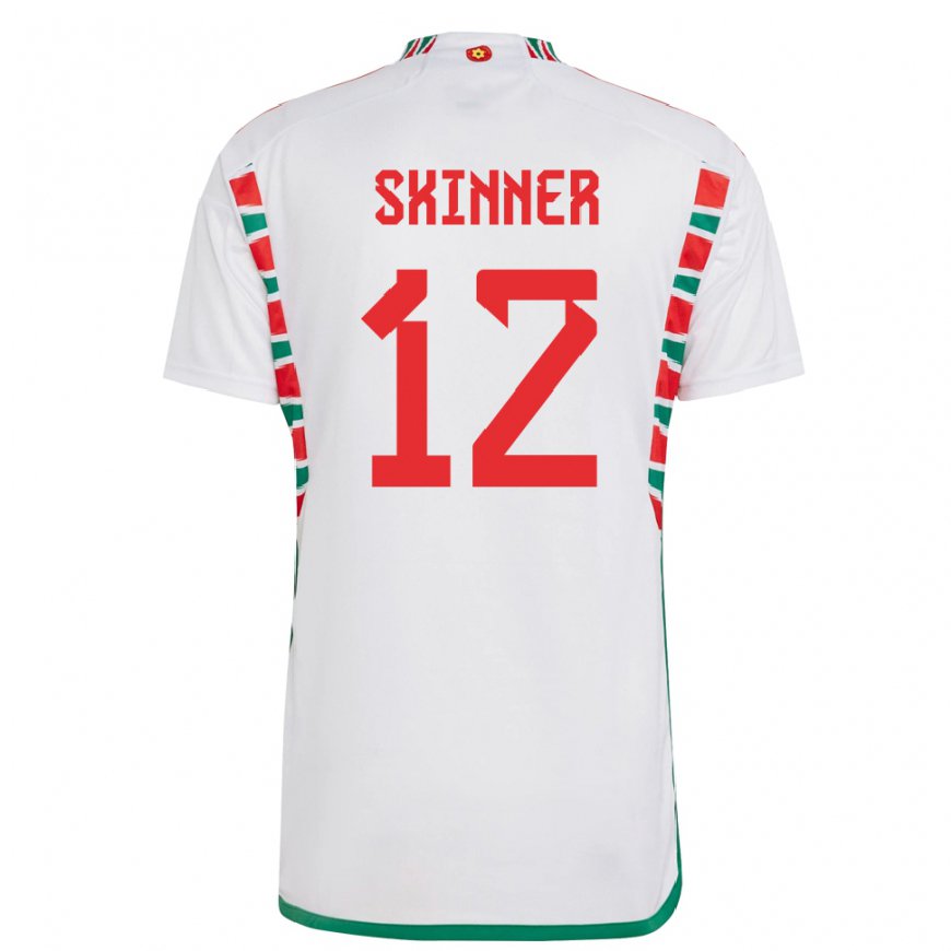Kandiny Herren Walisische Claire Skinner #12 Weiß Auswärtstrikot Trikot 22-24 T-shirt