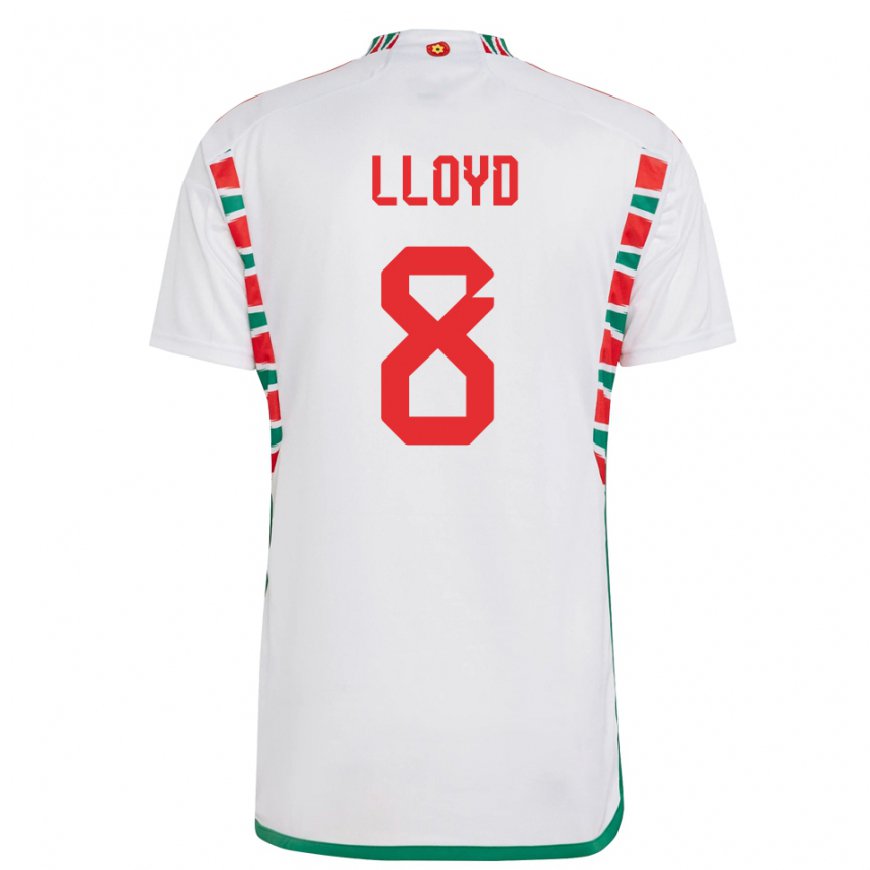 Kandiny Herren Walisische Ben Lloyd #8 Weiß Auswärtstrikot Trikot 22-24 T-shirt