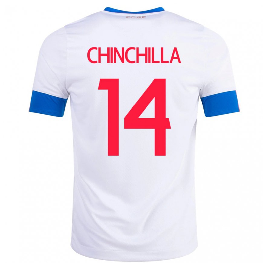 Kandiny Herren Costa-ricanische Priscila Chinchilla #14 Weiß Auswärtstrikot Trikot 22-24 T-shirt