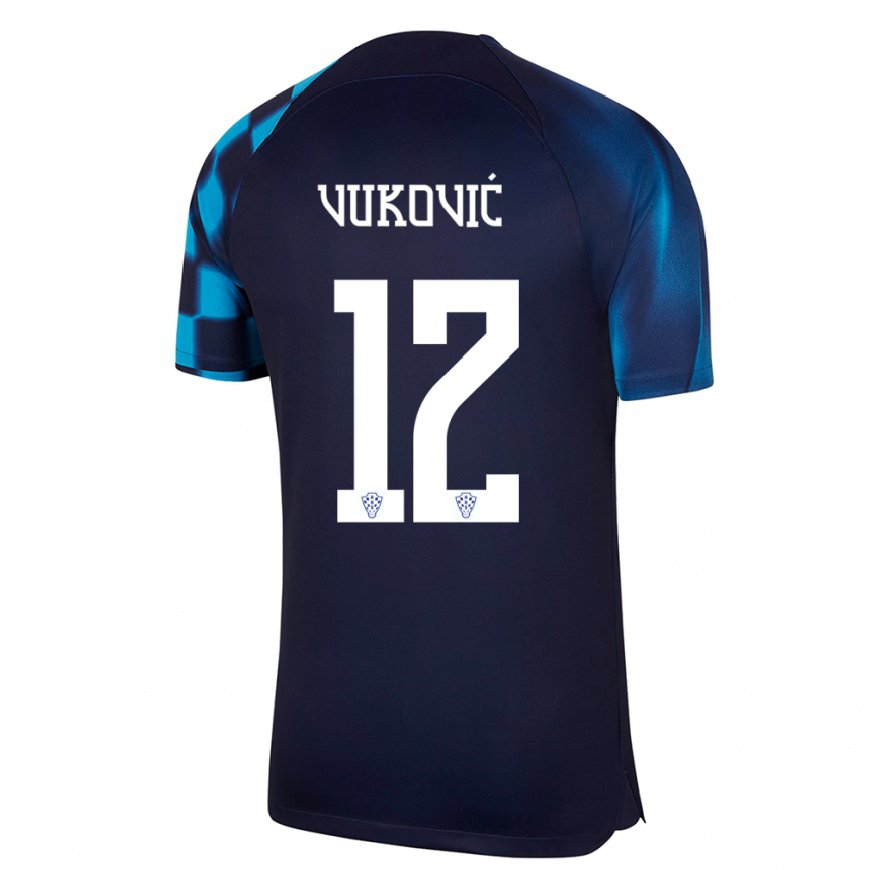 Kandiny Herren Kroatische Ante Vukovic #12 Dunkelblau Auswärtstrikot Trikot 22-24 T-shirt