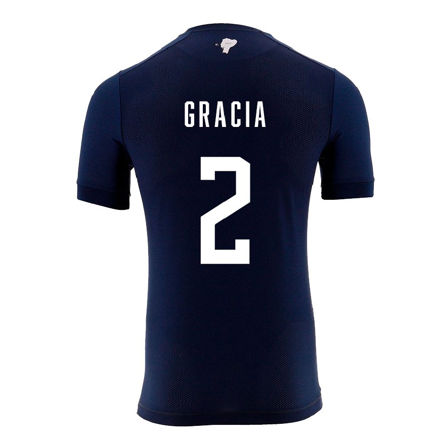 Kandiny Herren Ecuadorianische Ericka Gracia #2 Marineblau Auswärtstrikot Trikot 22-24 T-shirt