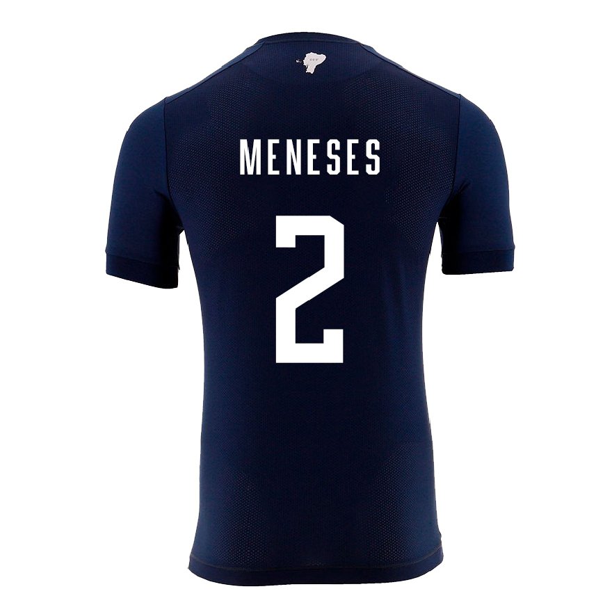 Kandiny Herren Ecuadorianische Randy Meneses #2 Marineblau Auswärtstrikot Trikot 22-24 T-shirt