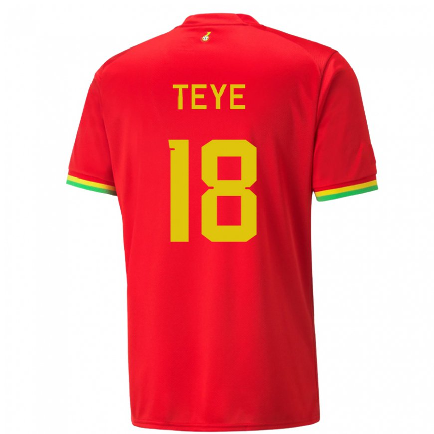 Kandiny Herren Ghanaische Suzzy Teye #18 Rot Auswärtstrikot Trikot 22-24 T-shirt