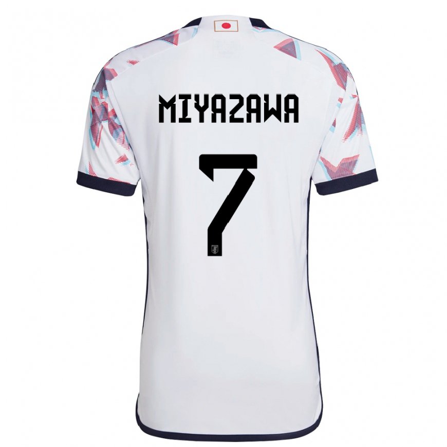 Kandiny Herren Japanische Hinata Miyazawa #7 Weiß Auswärtstrikot Trikot 22-24 T-shirt