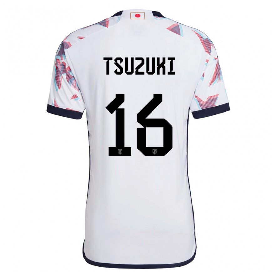 Kandiny Herren Japanische Shunta Tsuzuki #16 Weiß Auswärtstrikot Trikot 22-24 T-shirt
