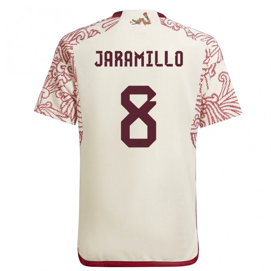 Kandiny Herren Mexikanische Carolina Jaramillo #8 Wunder Weiß Rot Auswärtstrikot Trikot 22-24 T-shirt