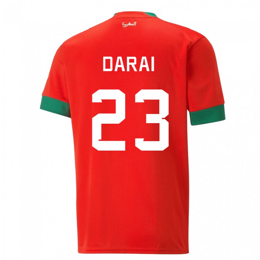 Kandiny Damen Marokkanische Hamza Darai #23 Rot Heimtrikot Trikot 22-24 T-shirt