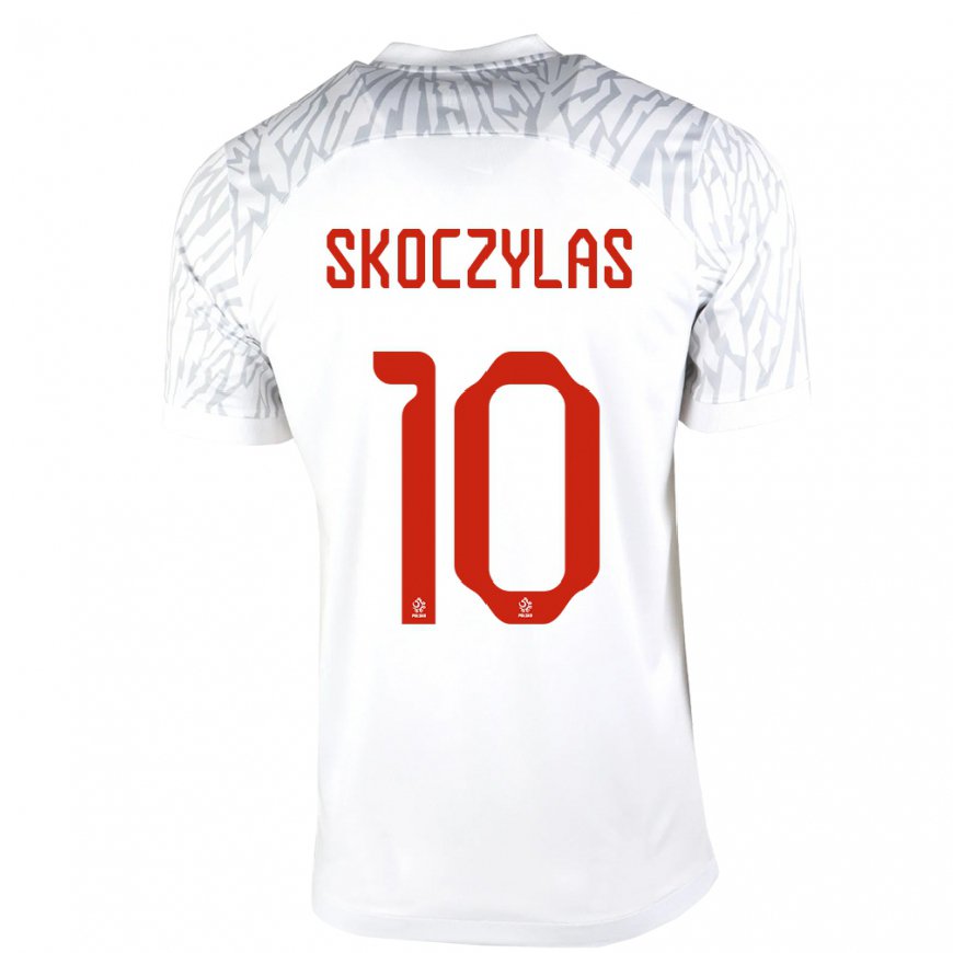 Kandiny Damen Polnische Mateusz Skoczylas #10 Weiß Heimtrikot Trikot 22-24 T-shirt