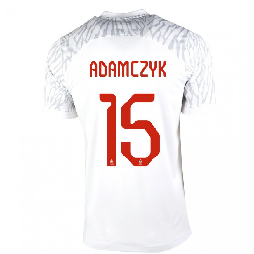 Kandiny Damen Polnische Nico Adamczyk #15 Weiß Heimtrikot Trikot 22-24 T-shirt