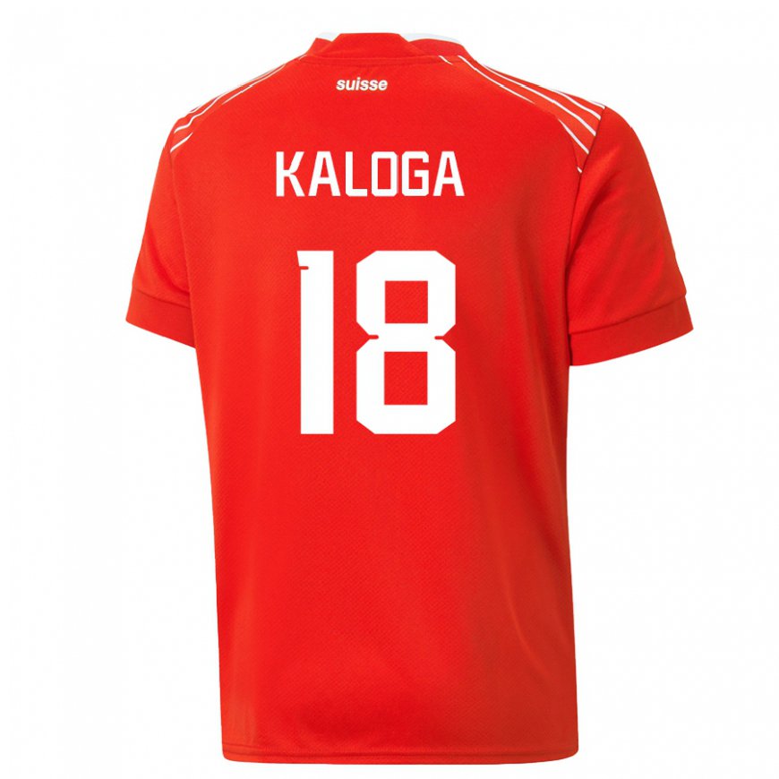 Kandiny Damen Schweizer Issa Kaloga #18 Rot Heimtrikot Trikot 22-24 T-shirt