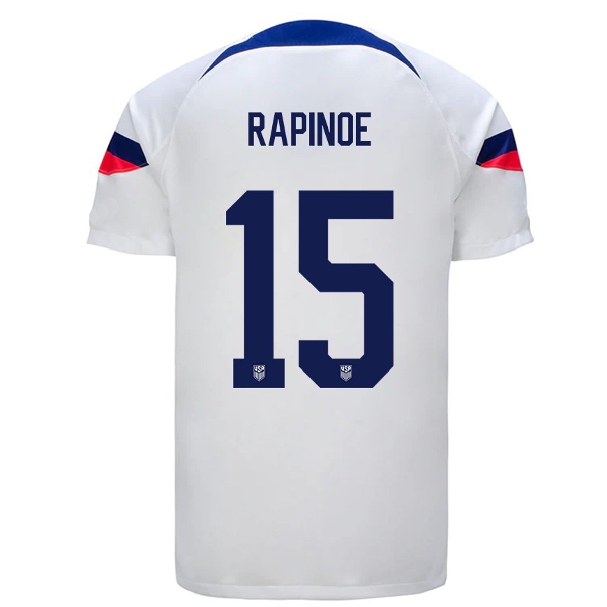 Kandiny Damen Us-amerikanische Megan Rapinoe #15 Weiß Heimtrikot Trikot 22-24 T-shirt