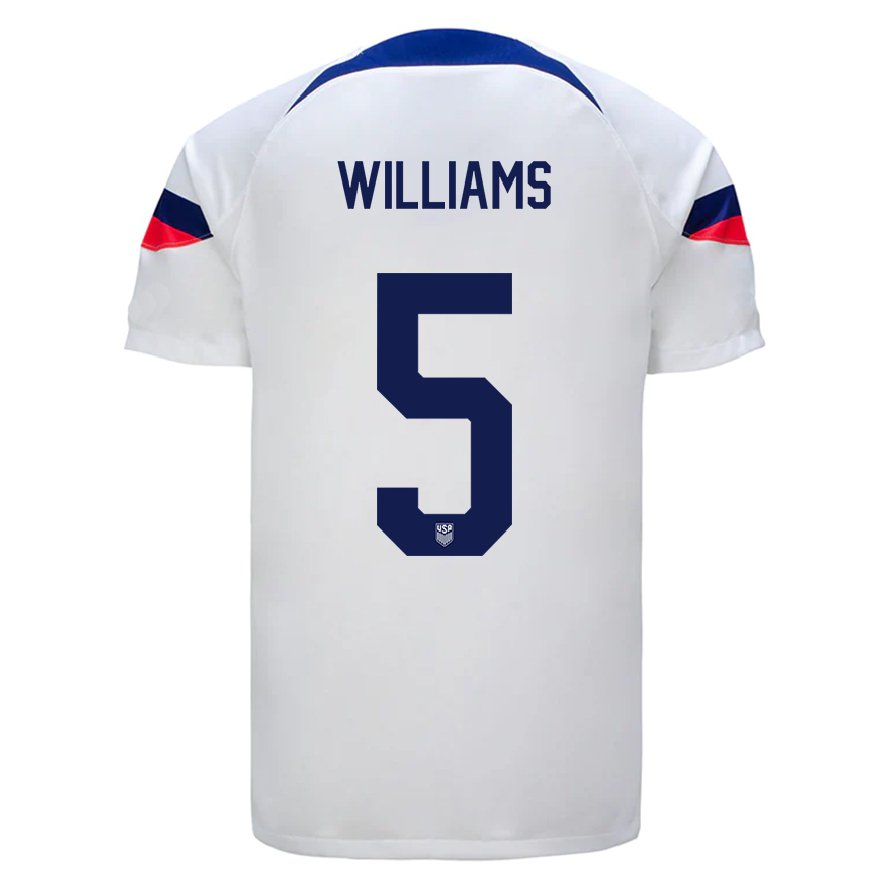 Kandiny Damen Us-amerikanische Thomas Williams #5 Weiß Heimtrikot Trikot 22-24 T-shirt