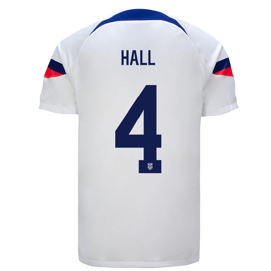 Kandiny Damen Us-amerikanische Tyler Hall #4 Weiß Heimtrikot Trikot 22-24 T-shirt