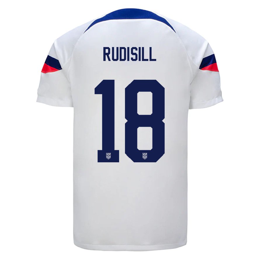 Kandiny Damen Us-amerikanische Paulo Rudisill #18 Weiß Heimtrikot Trikot 22-24 T-shirt