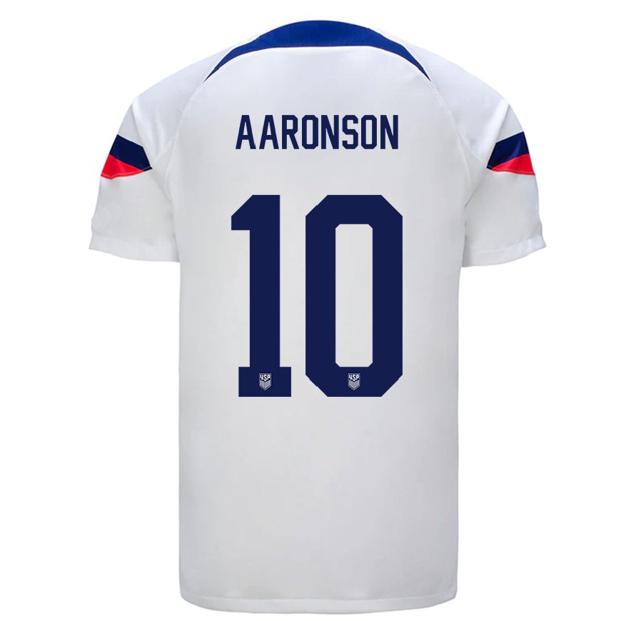 Kandiny Damen Us-amerikanische Paxten Aaronson #10 Weiß Heimtrikot Trikot 22-24 T-shirt