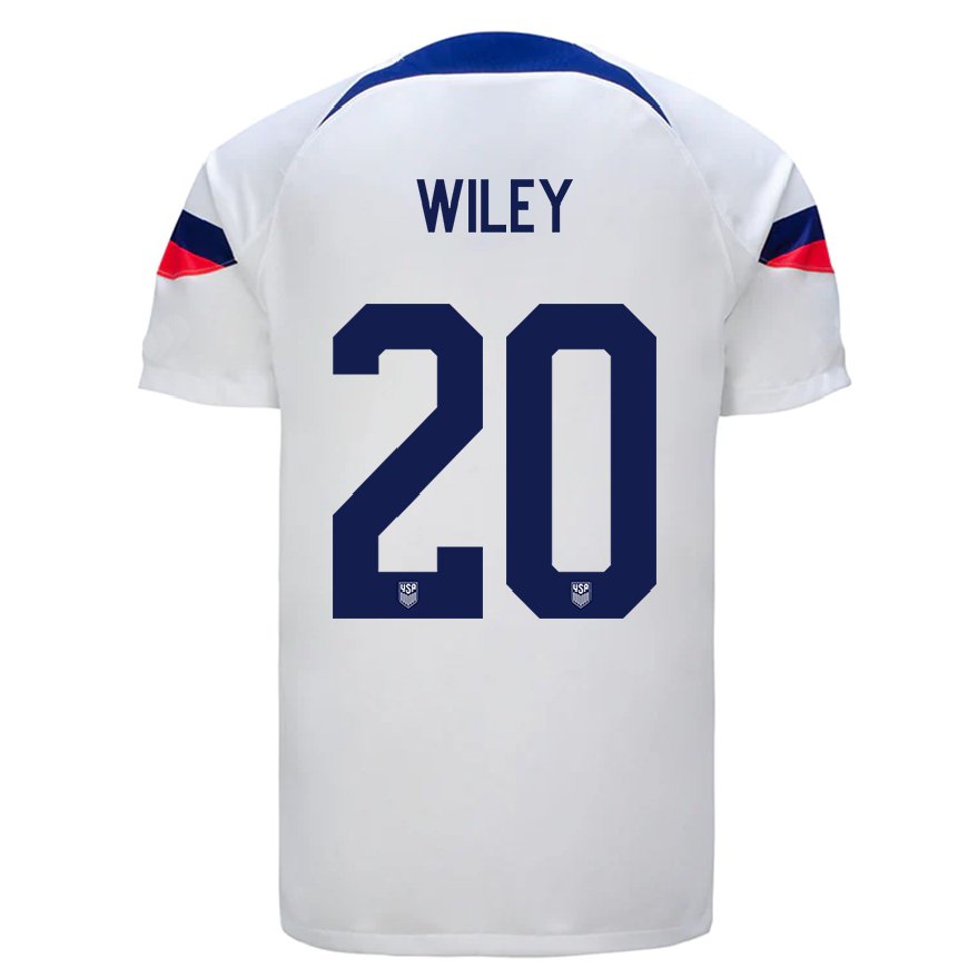 Kandiny Damen Us-amerikanische Caleb Wiley #20 Weiß Heimtrikot Trikot 22-24 T-shirt