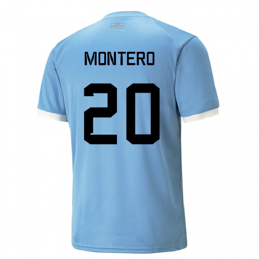 Kandiny Damen Uruguayische Alfonso Montero #20 Blau Heimtrikot Trikot 22-24 T-shirt