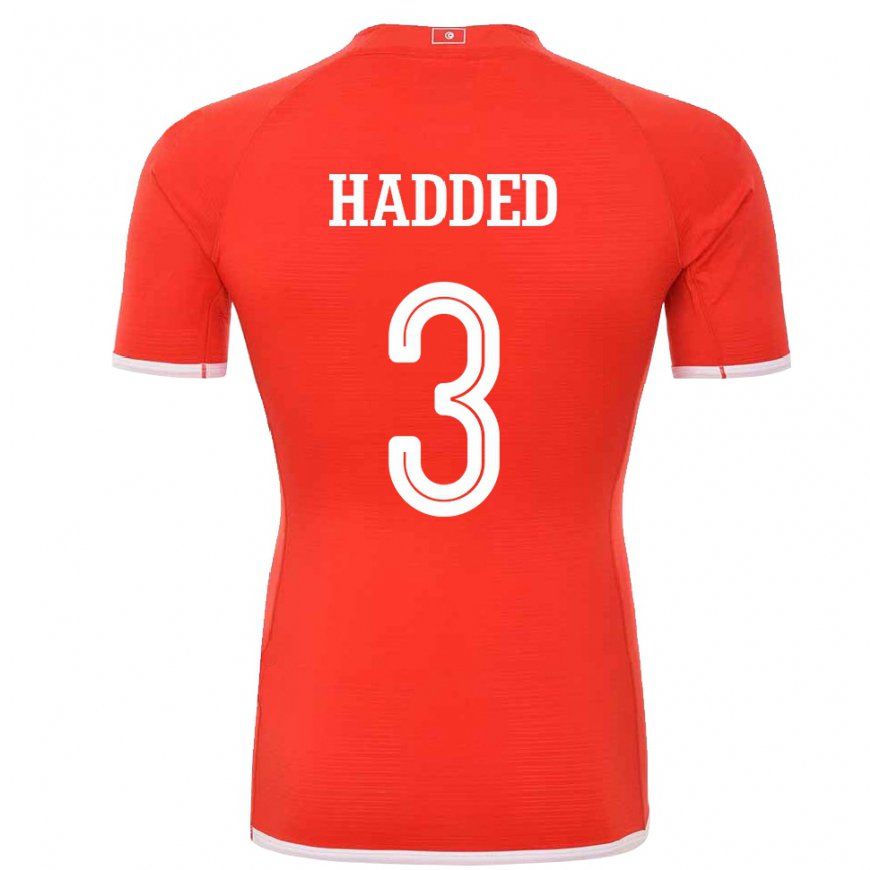 Kandiny Damen Tunesische Rayen Hadded #3 Rot Heimtrikot Trikot 22-24 T-shirt
