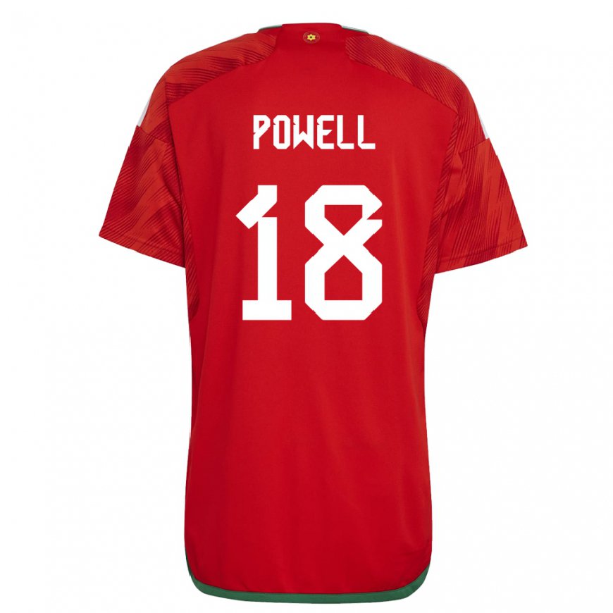 Kandiny Damen Walisische Ella Powell #18 Rot Heimtrikot Trikot 22-24 T-shirt
