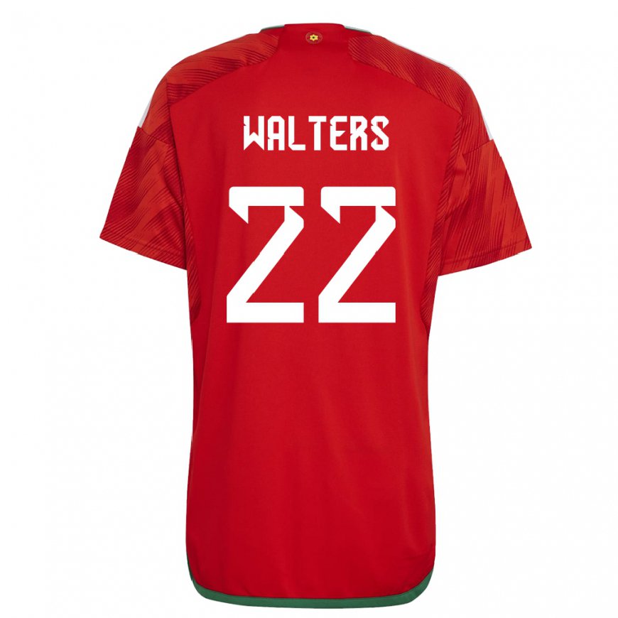 Kandiny Damen Walisische Georgia Walters #22 Rot Heimtrikot Trikot 22-24 T-shirt