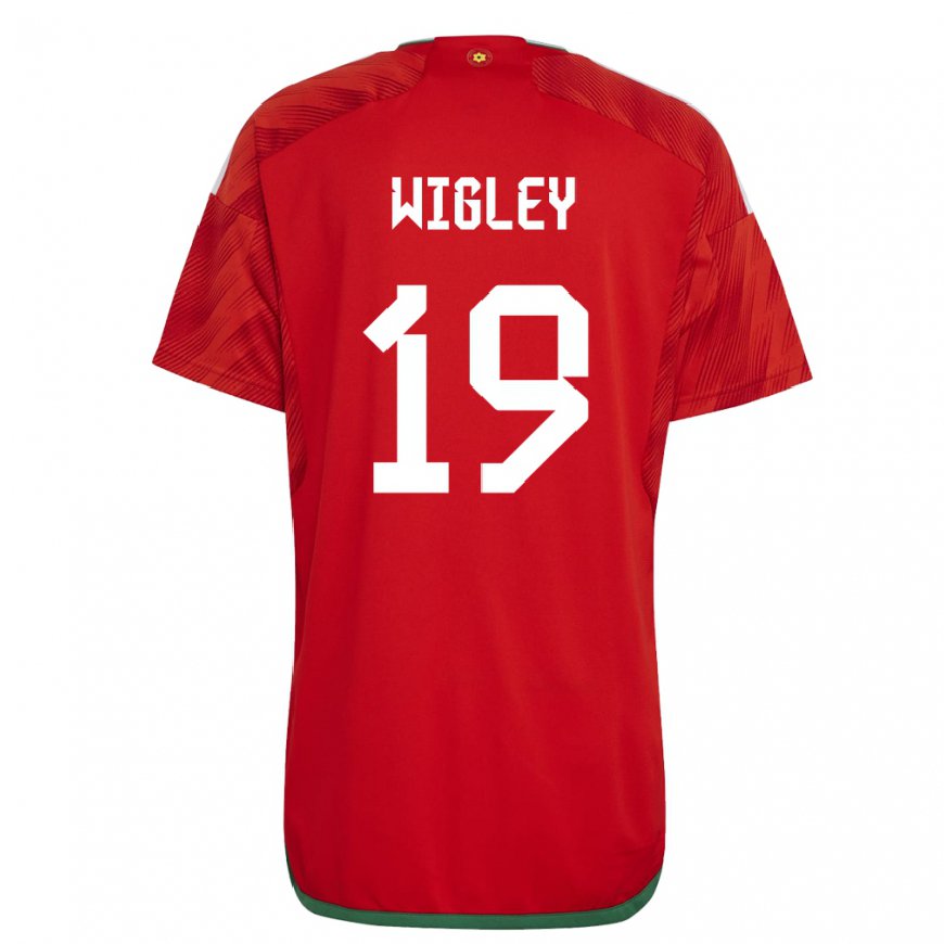 Kandiny Damen Walisische Morgan Wigley #19 Rot Heimtrikot Trikot 22-24 T-shirt