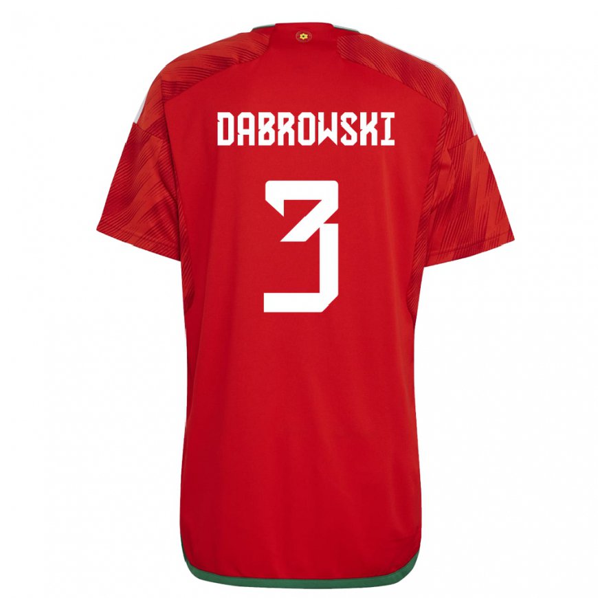 Kandiny Damen Walisische Sebastian Dabrowski #3 Rot Heimtrikot Trikot 22-24 T-shirt