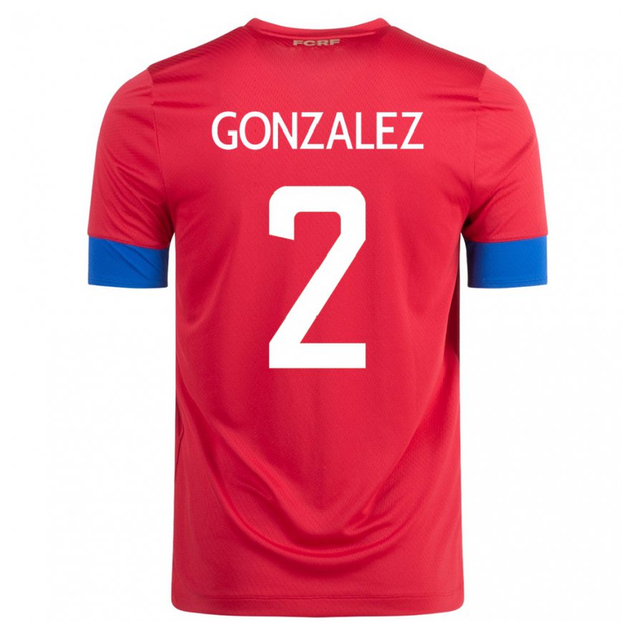 Kandiny Damen Costa-ricanische Julian Gonzalez #2 Rot Heimtrikot Trikot 22-24 T-shirt