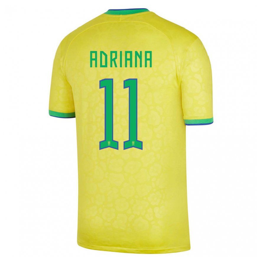 Kandiny Damen Brasilianische Adriana #11 Gelb Heimtrikot Trikot 22-24 T-shirt