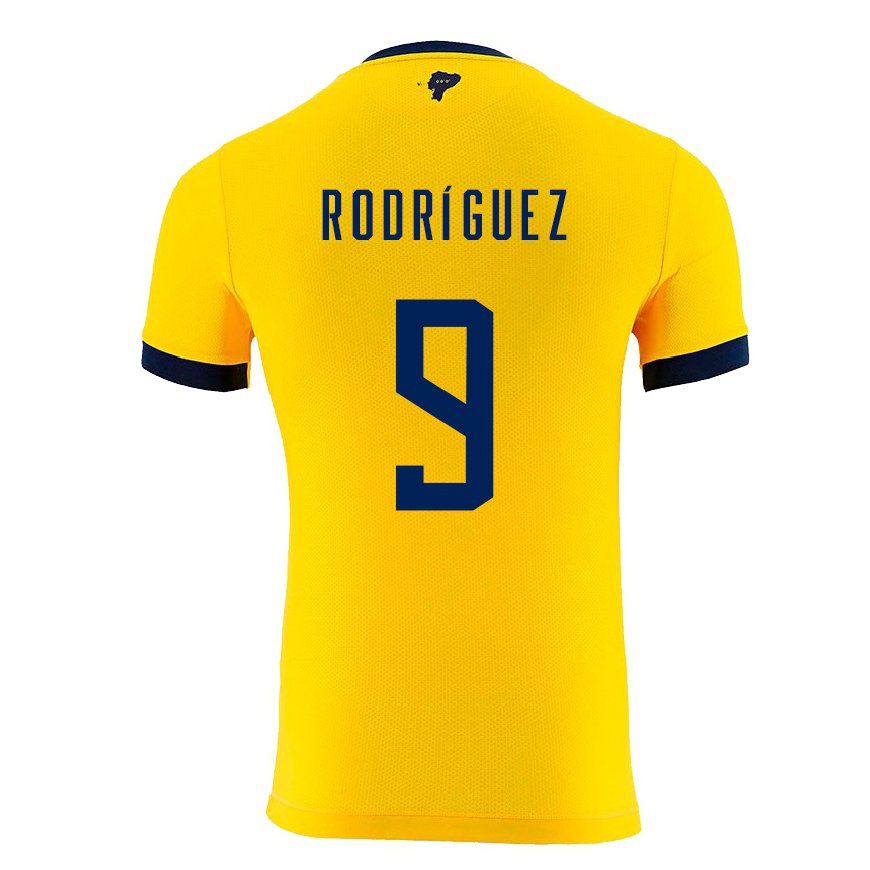 Kandiny Damen Ecuadorianische Ingrid Rodriguez #9 Gelb Heimtrikot Trikot 22-24 T-shirt
