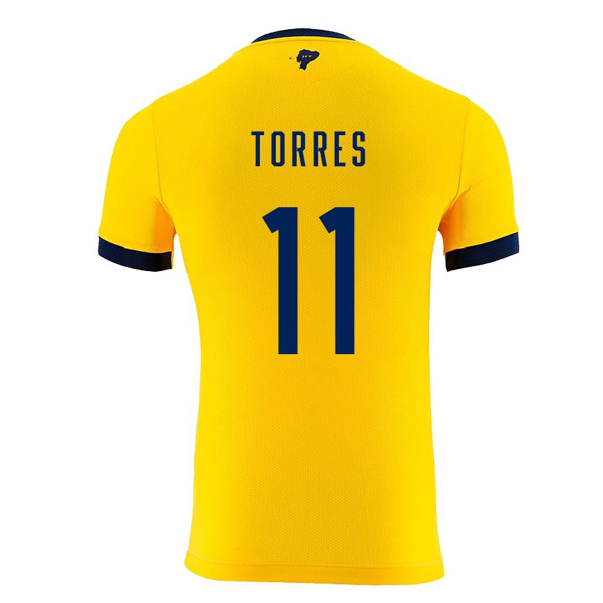Kandiny Damen Ecuadorianische Ambar Torres #11 Gelb Heimtrikot Trikot 22-24 T-shirt