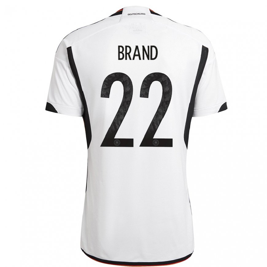 Kandiny Damen Deutsche Jule Brand #22 Weiß Schwarz Heimtrikot Trikot 22-24 T-shirt