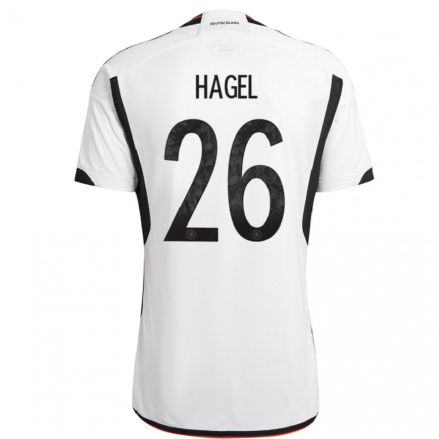 Kandiny Damen Deutsche Chantal Hagel #26 Weiß Schwarz Heimtrikot Trikot 22-24 T-shirt