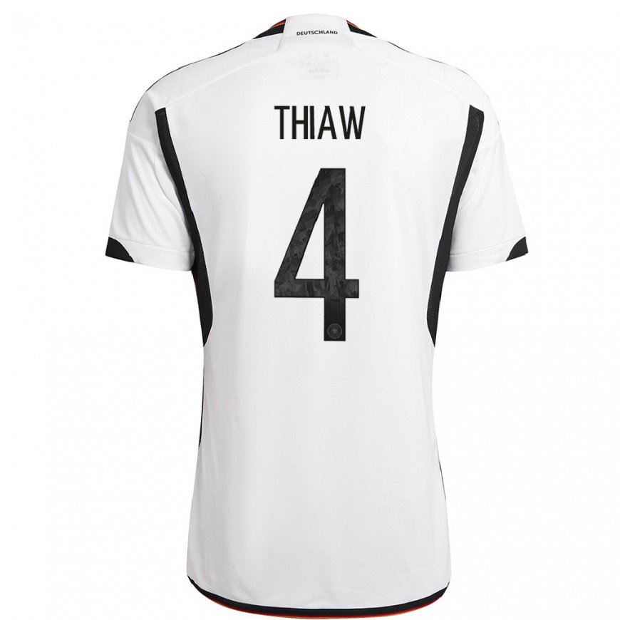 Kandiny Damen Deutsche Malick Thiaw #4 Weiß Schwarz Heimtrikot Trikot 22-24 T-shirt