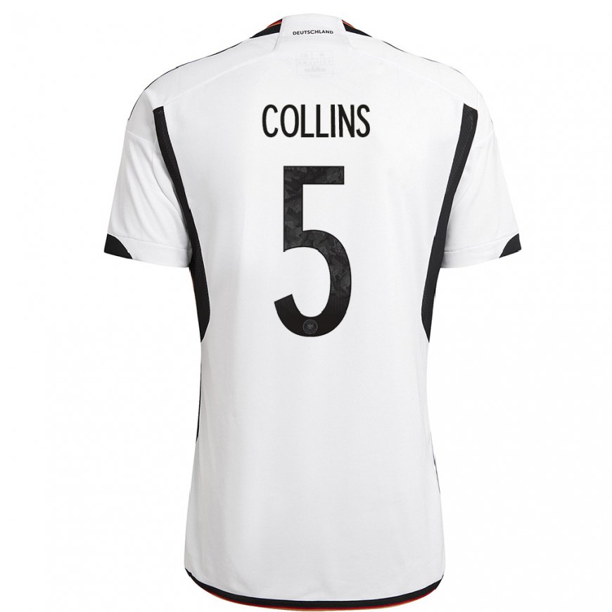 Kandiny Damen Deutsche Nnamdi Collins #5 Weiß Schwarz Heimtrikot Trikot 22-24 T-shirt