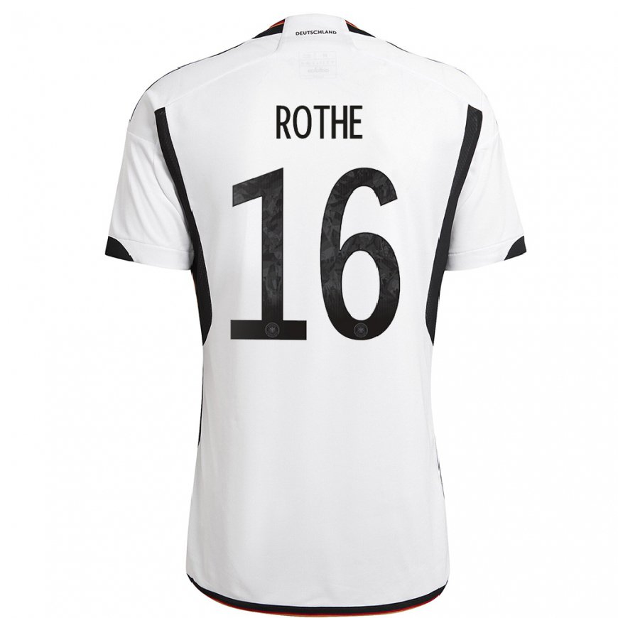 Kandiny Damen Deutsche Tom Rothe #16 Weiß Schwarz Heimtrikot Trikot 22-24 T-shirt