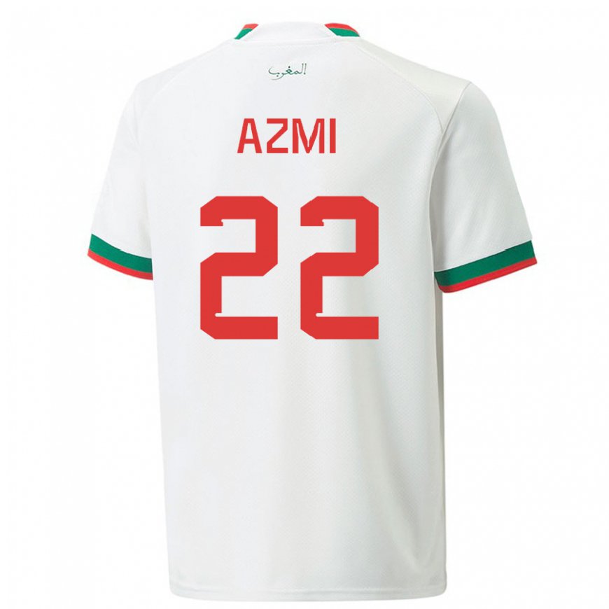 Kandiny Damen Marokkanische Ahmed Azmi #22 Weiß Auswärtstrikot Trikot 22-24 T-shirt