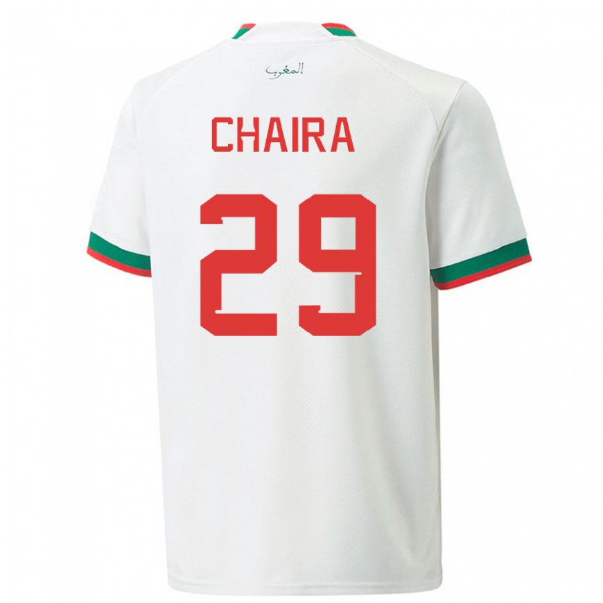 Kandiny Damen Marokkanische Ilyas Chaira #29 Weiß Auswärtstrikot Trikot 22-24 T-shirt
