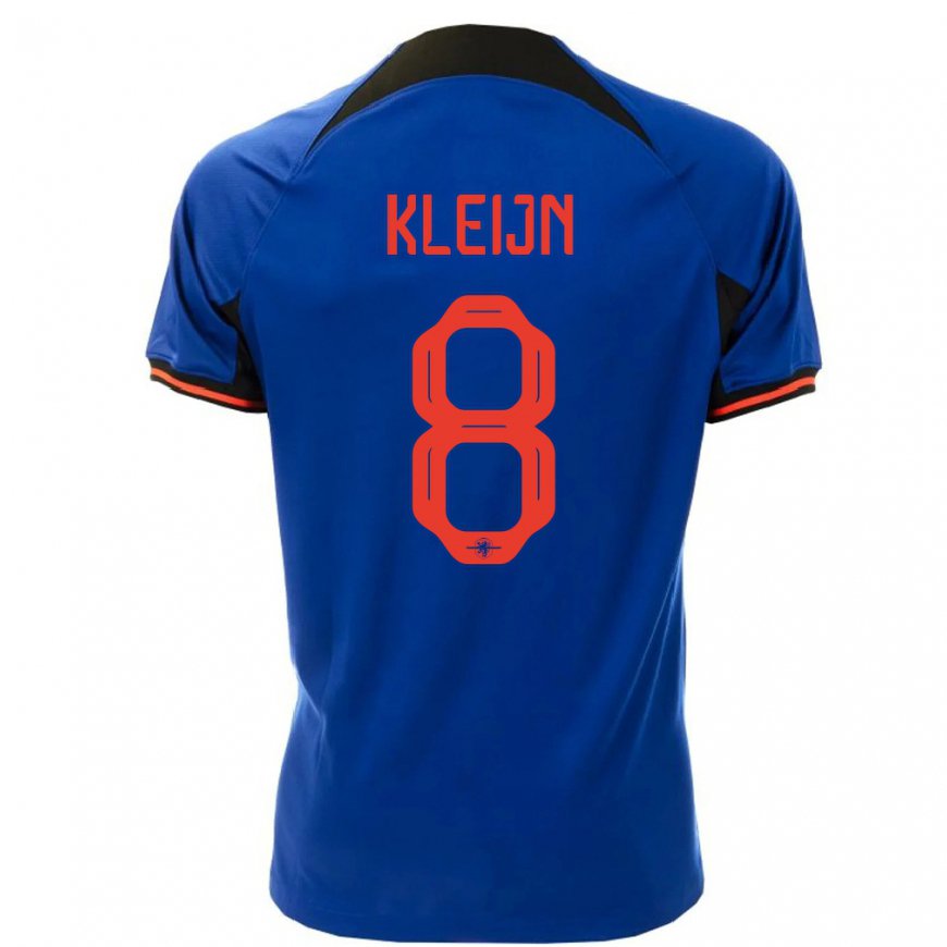 Kandiny Damen Niederländische Mike Kleijn #8 Königsblau Auswärtstrikot Trikot 22-24 T-shirt