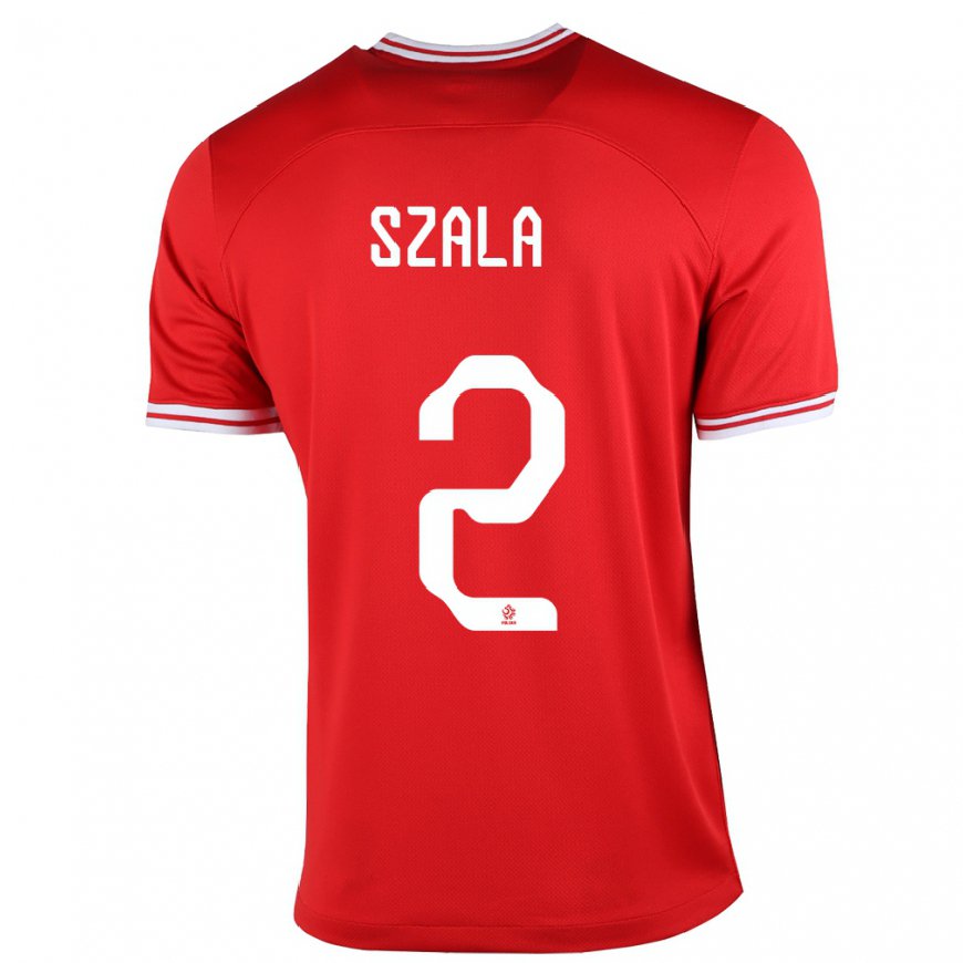 Kandiny Damen Polnische Dominik Szala #2 Rot Auswärtstrikot Trikot 22-24 T-shirt