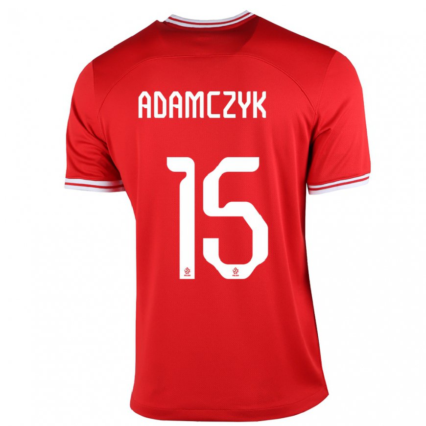Kandiny Damen Polnische Nico Adamczyk #15 Rot Auswärtstrikot Trikot 22-24 T-shirt