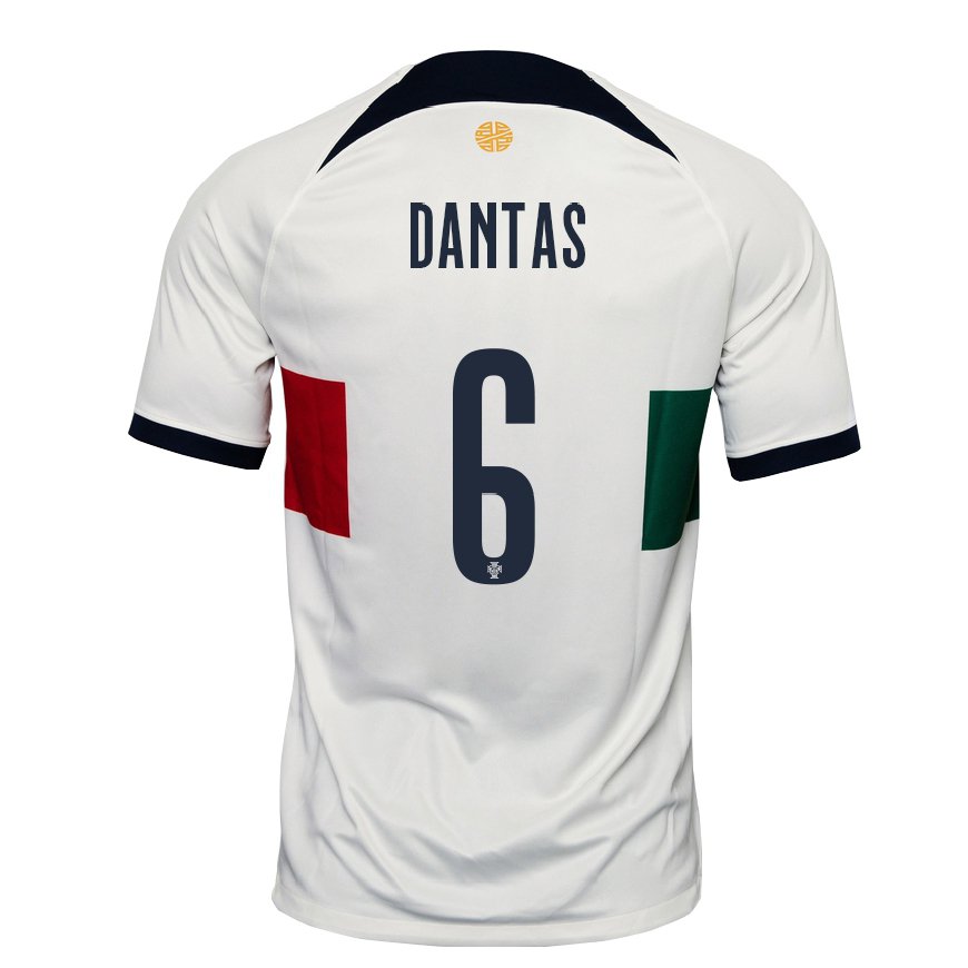 Kandiny Damen Portugiesische Tiago Dantas #6 Weiß Auswärtstrikot Trikot 22-24 T-shirt