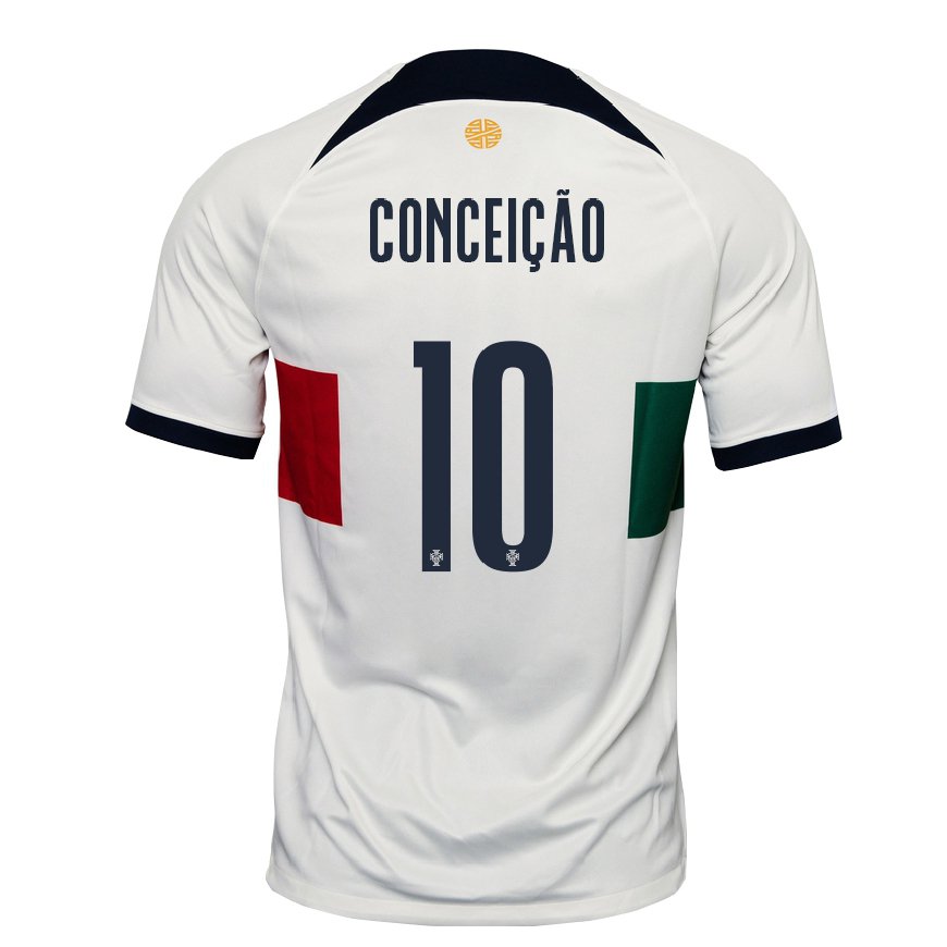 Kandiny Damen Portugiesische Francisco Conceicao #10 Weiß Auswärtstrikot Trikot 22-24 T-shirt