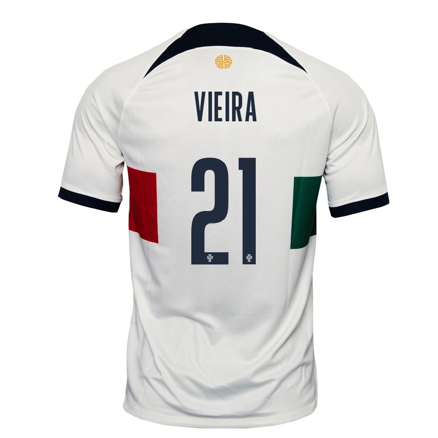 Kandiny Damen Portugiesische Fabio Vieira #21 Weiß Auswärtstrikot Trikot 22-24 T-shirt
