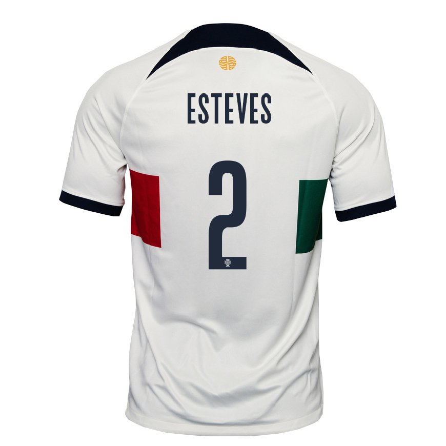 Kandiny Damen Portugiesische Goncalo Esteves #2 Weiß Auswärtstrikot Trikot 22-24 T-shirt