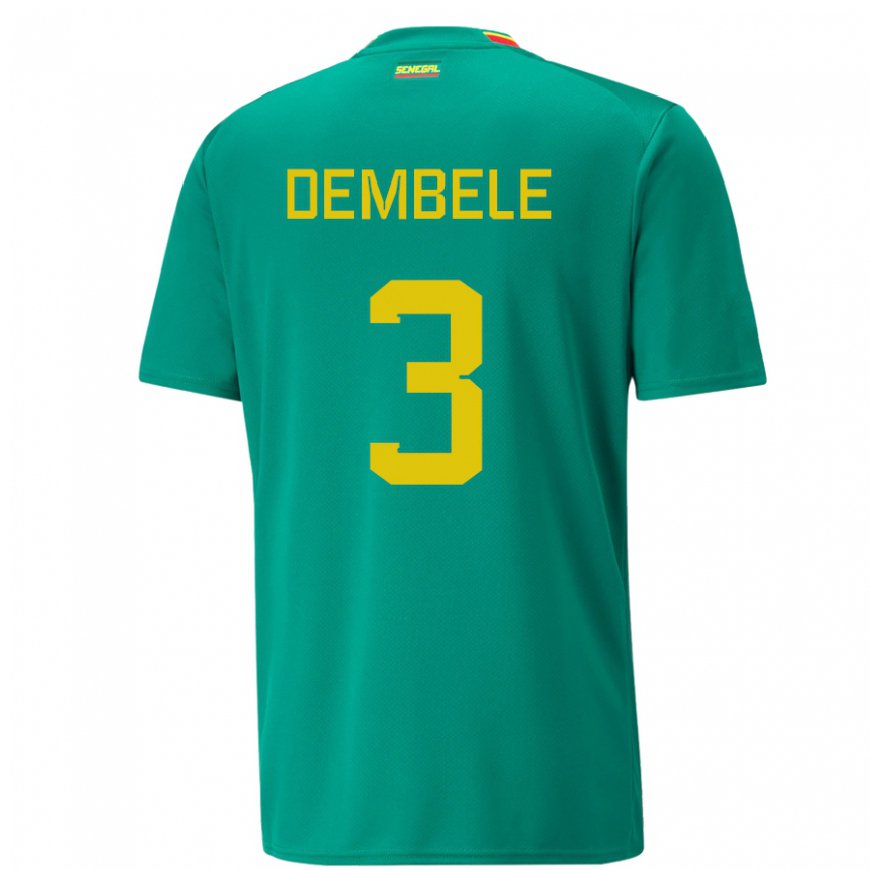 Kandiny Damen Senegalesische Anta Dembele #3 Grün Auswärtstrikot Trikot 22-24 T-shirt