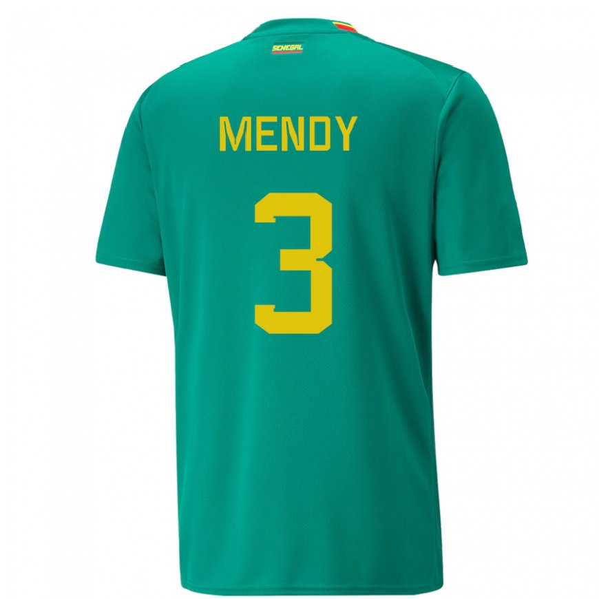 Kandiny Damen Senegalesische Formose Mendy #3 Grün Auswärtstrikot Trikot 22-24 T-shirt